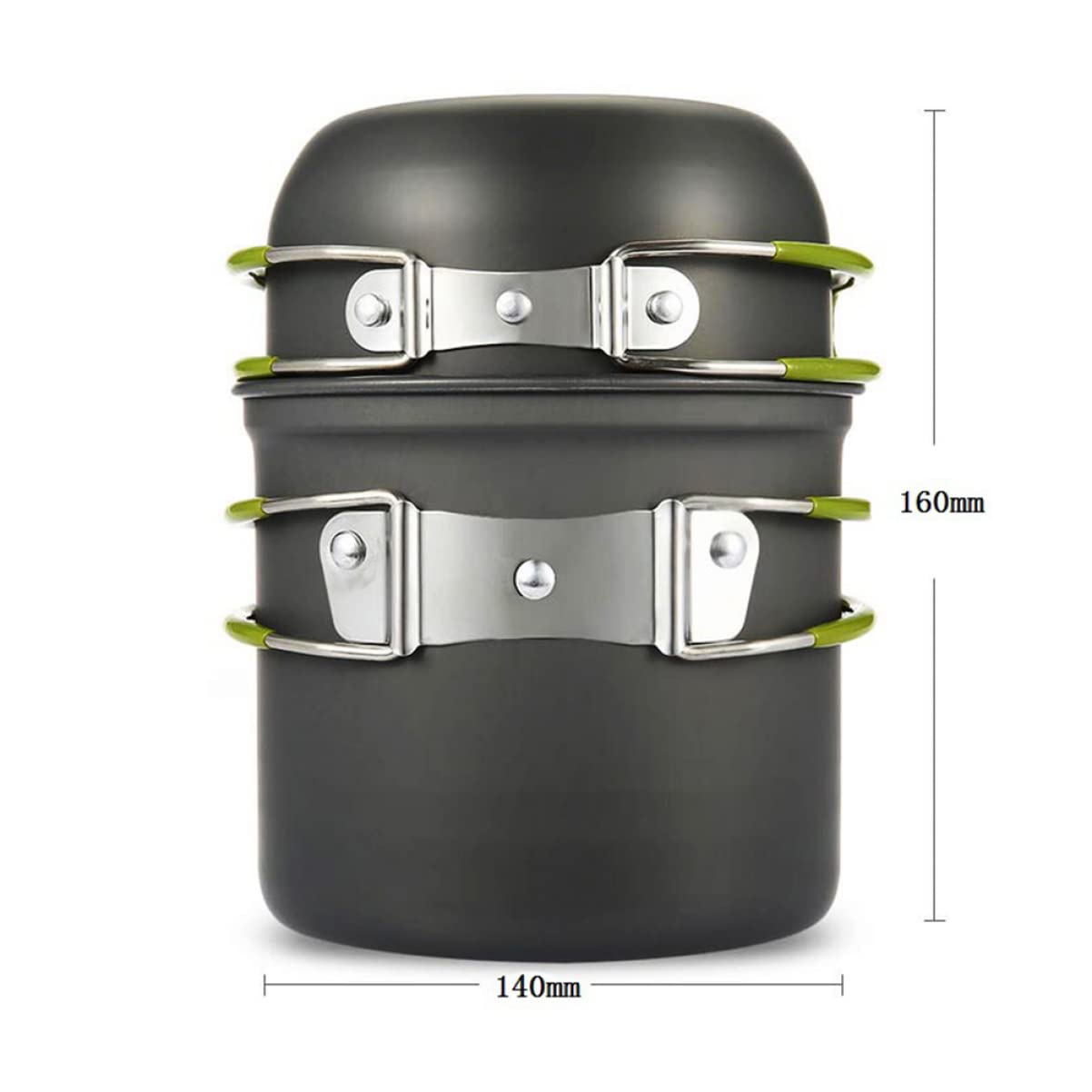 Mipcase 1Set Outdoor Cooking for People Camping Cookware with Collapsible Handle and Materials for Hiking and Backpacking Essentials