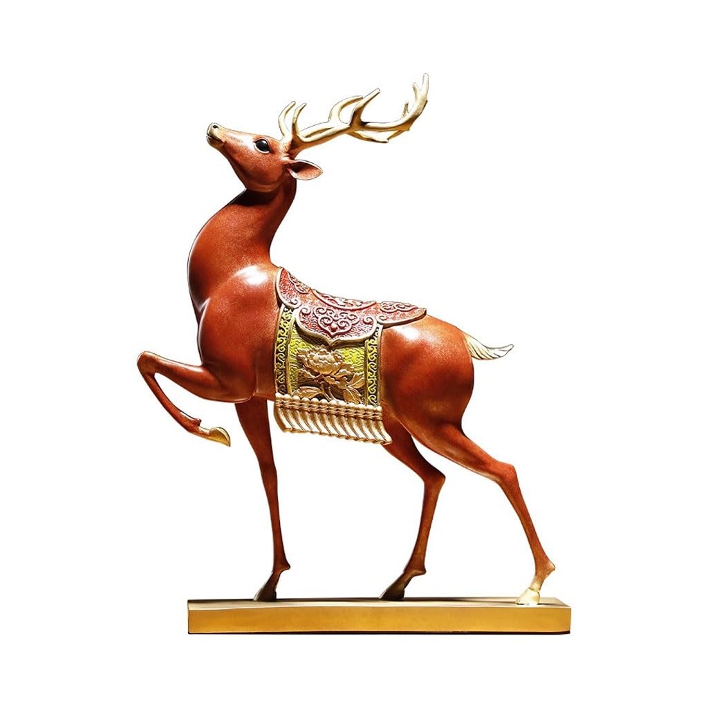 Ornement de cerf créatif en bronze pour salon chic