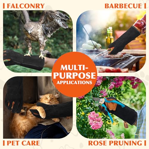 Image of HANDLANDY Animal Handling Gloves, Bite-Proof, Scratch-Resistant, Pet Gloves for Dogs, Cats, Falconry, Gardening