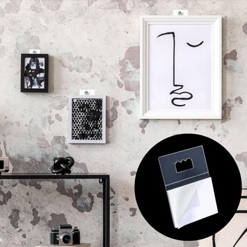 Image of 20Pcs Adhesive Picture Hanger, Foamboard Hanging Hooks Without Nails, Plastic Clear Sawtooth Picture Hangers for Back of Frames, Sticky Hangers for Poster Art Picture Photo Frame Bathroom