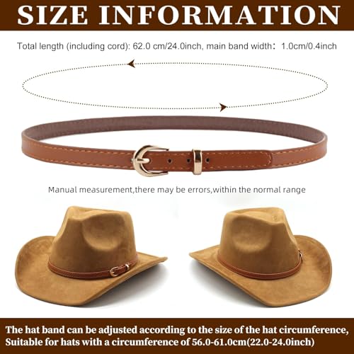 Image of Cowboy Hat Bands for Men and Women,Hatbands Belt for Cowboy /Western /Fedora /Cowgirl Hats Multicolor