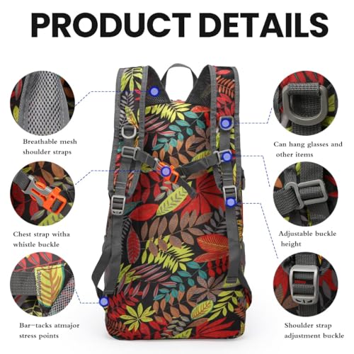 Mochila plegable liviana deportiva para senderismo roja miniatura 3
