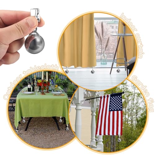 12 Pack Tablecloth Weights, Stabilizing Tablecloth Clips for Decorative Flags, Useful for Camping, Picnic, Travel, Party or Dinner - Thumbnail 3