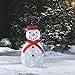 NOMA Pre-Lit Metal Snowman with Top Hat Christmas Decoration with Bright LED Lights, Outdoor Holiday Lawn Decoration, White with Red Scarf