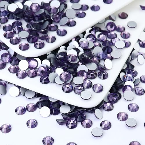 Image of Flatback Crystal Rhinestones Round Gems for Nail Art and Craft Clothes Glue Fix, Tanzanite (2.7-2.8mm) SS10 /1440PCS