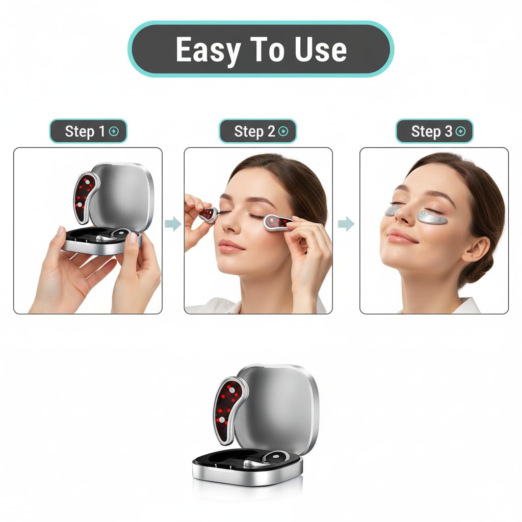 Eye massager solution anti-fatigue, masque de massage yeux sans patchs collants, chaleur et fraîcheur pour poches, cernes et tension oculaire