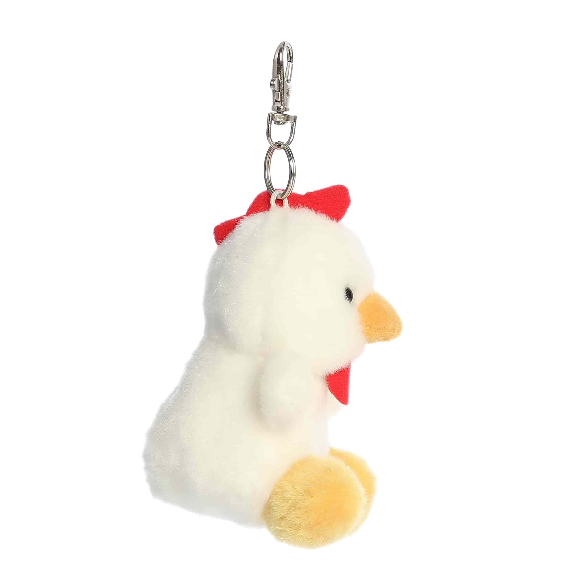 Aurora Adorable Palm Pals Cooper Chicken Clip-On - Divertido peluche coleccionable para niños y adultos coleccionistas - Perfecto para decorar habitaciones y regalos de cumpleaños - Blanco 4 pulgadas