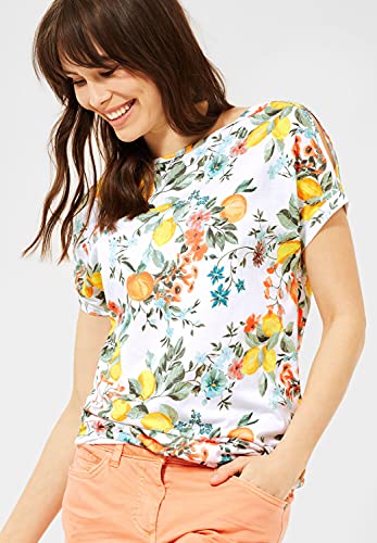 Cecil 316352 T-Shirt, Bianco Puro, M Donna