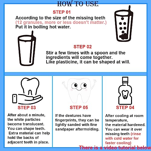 Image of Tooth Repair Kit, Temporary Fake Teeth Replacement Kit for Temporary Restoration of Missing & Broken Teeth Replacement Dentures, DIY Heat Fit Beads. 【30Ml -1 Bottle】 (30Ml -4 Bottle New)