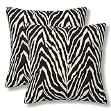 ZYNTIRAX Zebra Throw Pillow Covers Black and White Zebra Seamless Pattern Pillow Cover 18x18 Inch Set of 2 Zebra Skin Pattern Texture Pillowcase Square Cushion Cases for Couch Bed Sofa
