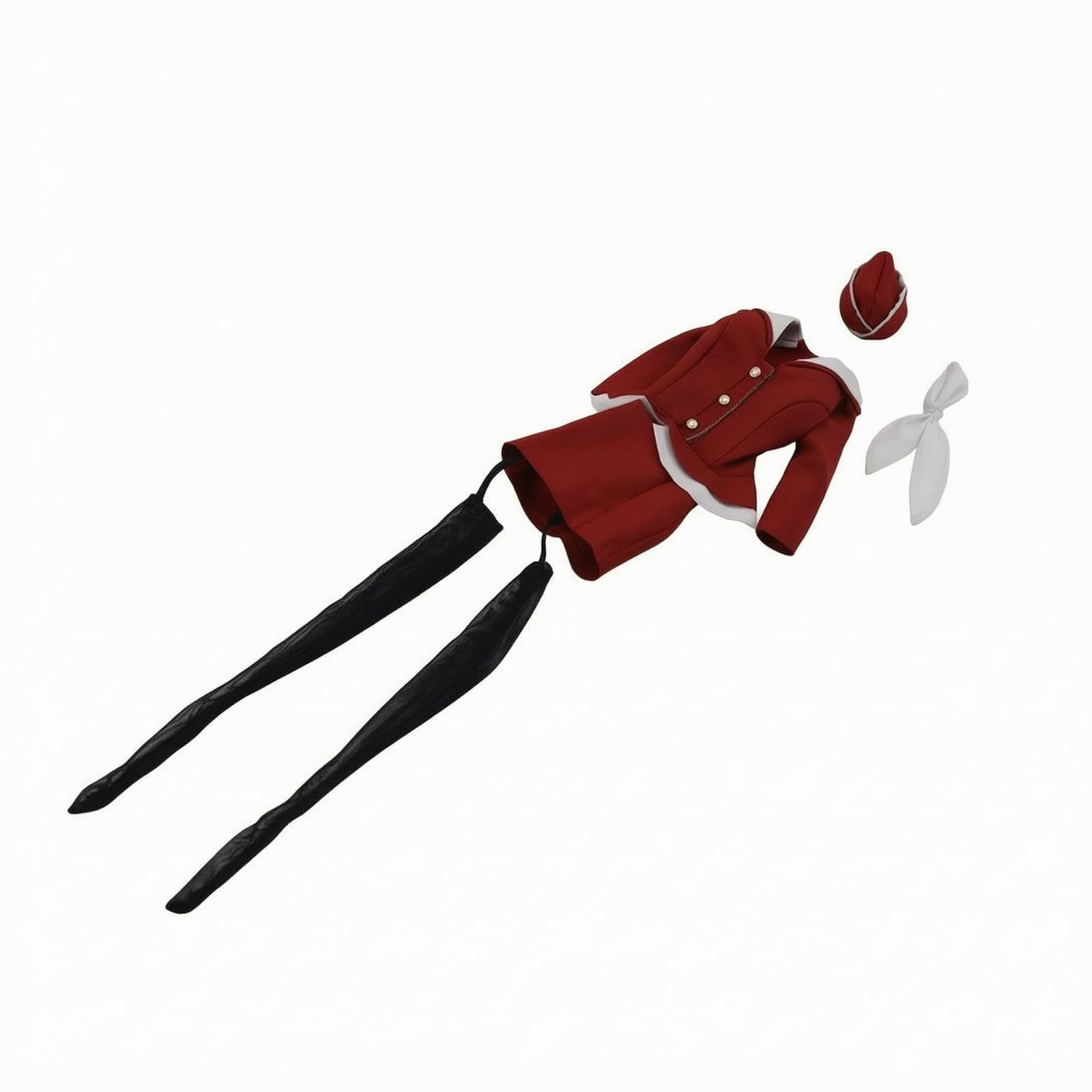 TISHITA Outfit da Entertainer con Cappello e Calze Costume da Entertainer di Volo Resistente, Rosso
