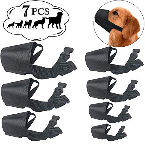 JYHY Muselière en Nylon pour Chien  Ajustement Rapide et réglable pour éviter de Mordre Les aboiements et de mâcher pour Chiens de Petite Taille et Moyenne, 1 Set, Noir