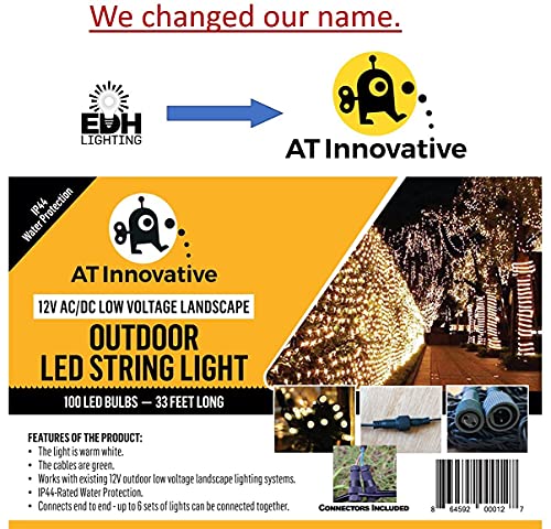 33Ft 100-Led Outdoor Waterproof Warm White String Lights - Works With Low Voltage Landscape Lighting Systems (12V) (Product Is Not Compatible With Standard Household Electricity @120V) #TOP2