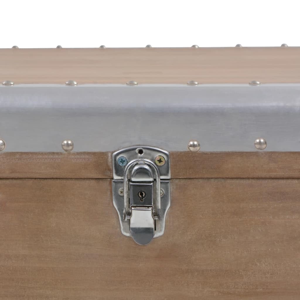 Baúl de almacenamiento de madera maciza de abeto con asas, 91 x 52 x 40 cm, color marrón, para salón
