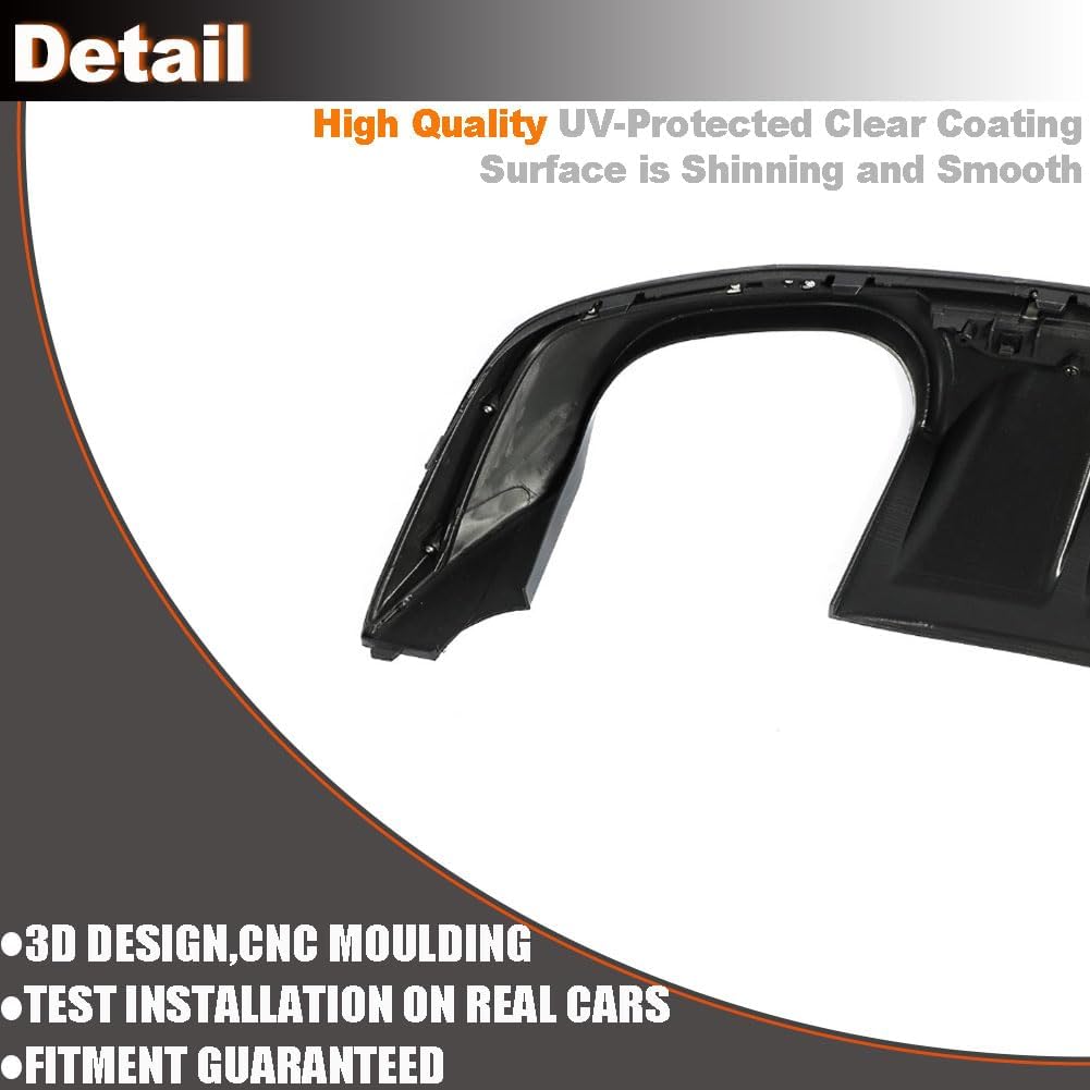 Rear Diffuser fits for Audi A5 Sline Hatchback Coupe 2017 2018 2019 Polypropylene PP Lower Bumper Lip Spoiler Body Kit Factory Outlet (Gloss Black)