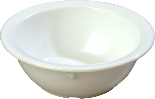 Carlisle FoodService Products Kingline - Tazón de plástico reutilizable para el hogar y restaurantes, melamina, 12.5 onzas, color blanco, (paquete
