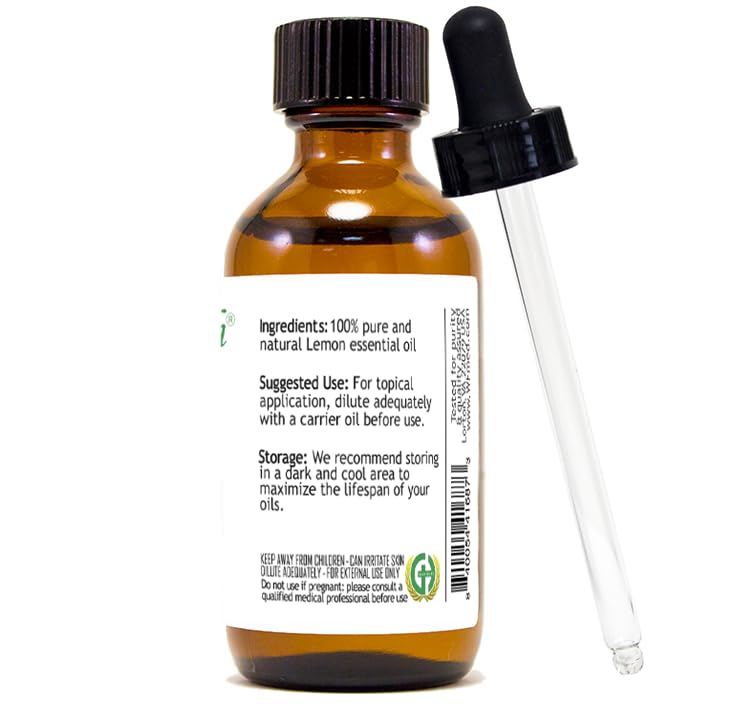 Aceite Esencial Puro de Limón 59 ml con Cuentagotas de Vidrio miniatura 2