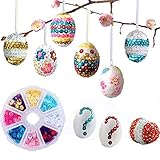 Kunststoff Deko-Eier Ostern XXL Ostereierset- Kinder können ihrer Fantasie freien Lauf lassen und Bastelspaß genießen. Verzieren Sie das Osterei mit Geschenkbändern und machen Sie es bunt. Malen Sie auf Ostereier oder verwenden Sie Stecknadeln, um Bunte Pailetten an Ostereiern zu befestigen