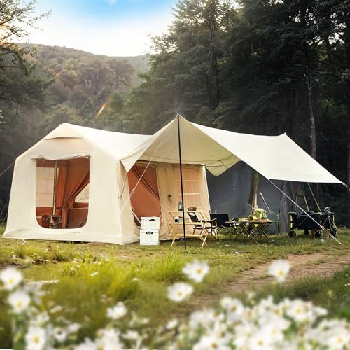 Carpa inflable familiar EROMMY para camping, 8-10 personas, con dos habitaciones miniatura 1