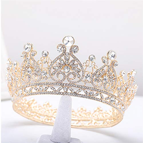Yyoemas Round Crystal Queen Crowns For Women, Rose Gold Rhinestone Tiara Cake Topper, Wedding Crowns Tiara For Bridal Birthday Party Queen Pageant Hair Accessories #TOP2