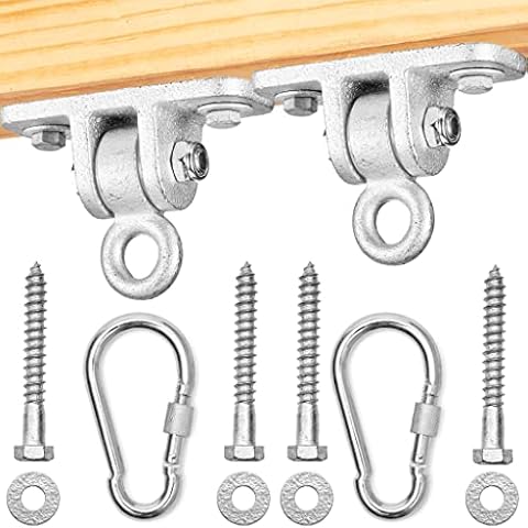 Jungle Gym Kingdom Swing Set Hangers - 2 Heavy Duty Brackets with Locking Snap Hooks for Porch, Patio, Playground - Indoor/Outdoor Hardware & Accessories Cover