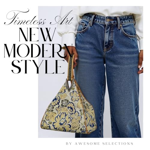 Yunjin Cloud Brocade Silk Pyramid Handbag for Women, Lightweight Handbag, Cute Trendy Zipper Tote Bag for Summer Vacation3