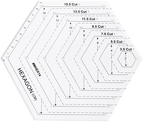 Padory Useful DIY Sewing Tools Hexagon Quilting Ruler Patchwork Plastic Template