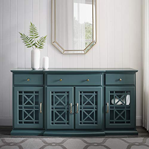 Walker-Edison-Modern-Wood-Glass-Door-Buffet-Sideboard-Living-Room-Entryway-Serving-Storage-Cabinet-Doors-Dining-Room-Console-60-Inch-Dark-Teal Walker Edison Modern Wood Glass Door Buffet Sideboard Living Room Entryway Serving Storage Cabinet Doors Dining Room Console 60 Inch Dark Teal