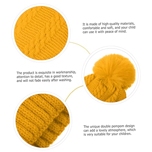1Set Knitted Woolen Yarn Hat and Scarf Breathable Neck Neckerchief for Boys and Adorable Winter Costume Supply2