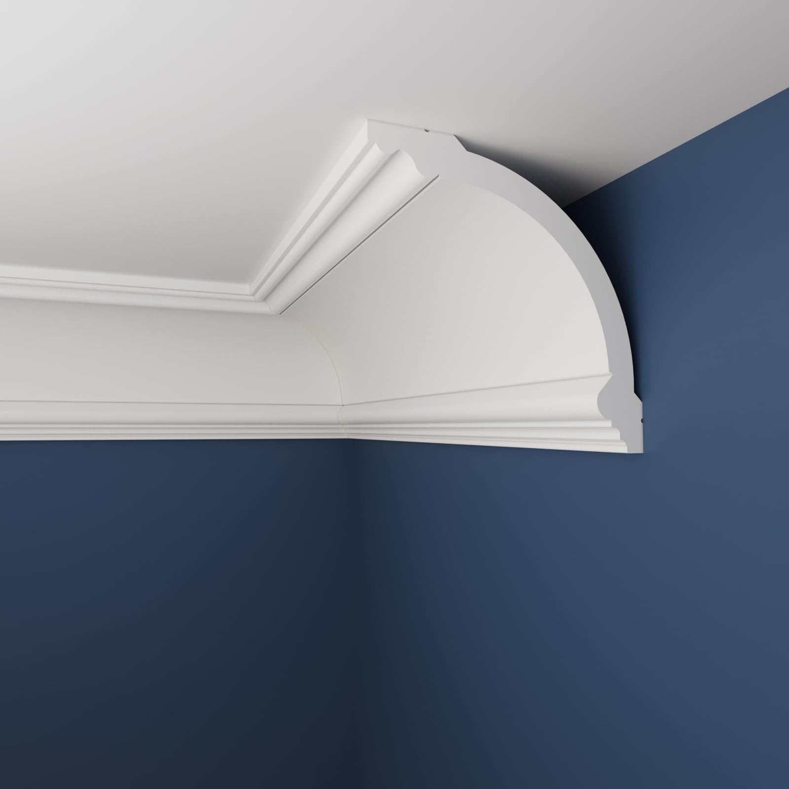 WOLDECOR Coving for Ceilings, White XPS Cornice, Lightweight Ceiling Coving & Moulding, Paintable Decorative Trim, Easy DIY Installation for Modern Interiors (6m, WW06)