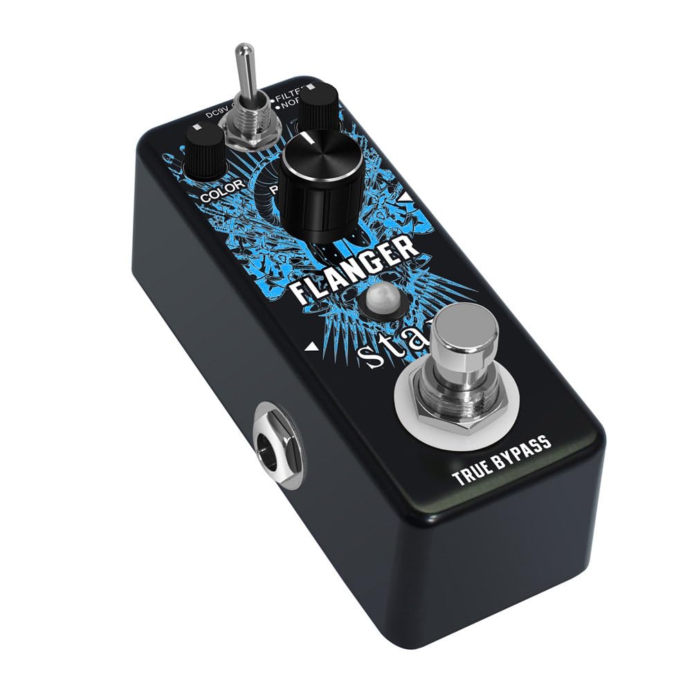 Stax Klassisches Analoges Flanger Gitarren-Effektpedal, mit Speziellem Vibrations-Rauscheffekt, Schwarz