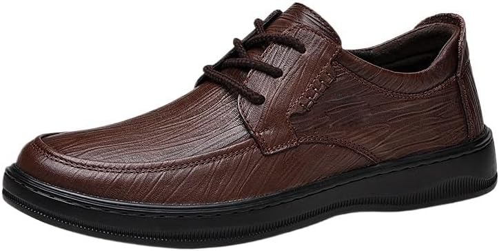 Men's Business Dress Shoes Thick-Soled Breathable Rubber Shoes Square-Heeled Height-Increasing Round-Toed wear-Resistant Comfortable Shoes for Men
