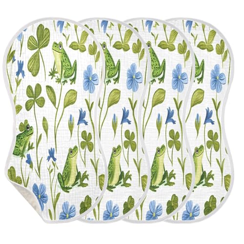 Playful Frogs Burp Cloths Cotton Baby Washcloths,Large 22x11in Burping Cloth Absorbent and Soft for Newborn Baby Boys and Girls,2 Pack3