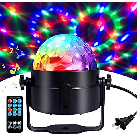 Disco Ball Disco Lights-COIDEA Party Sound Activated Storbe Light with Remote Control DJ Lighting,Led 3W RGB Light Bal, Dance lightshow for Halloween Home Room Parties Kids Birthday Wedding Show Cover
