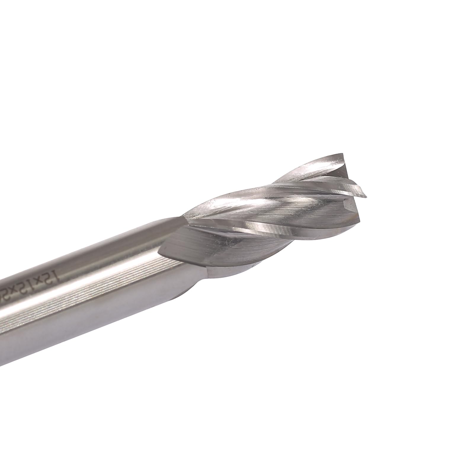 Fraise à Queue CNC 12 mm de Diamètre de Tige, 4 Flûtes, Hélicoïdale HSS pour Aluminium, Bois