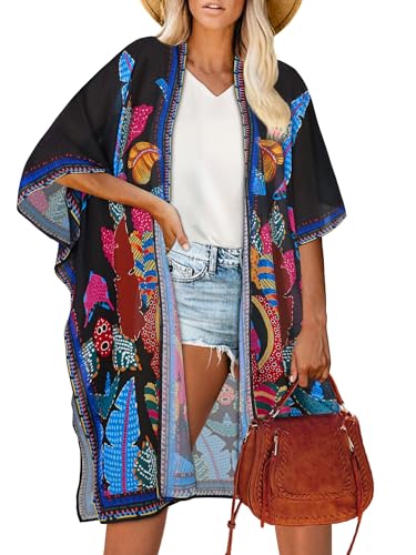 Image of Women's Kimono Beach Cover up for Summer Bathing Suits Cardigans Casual Loose Swimwear 2026