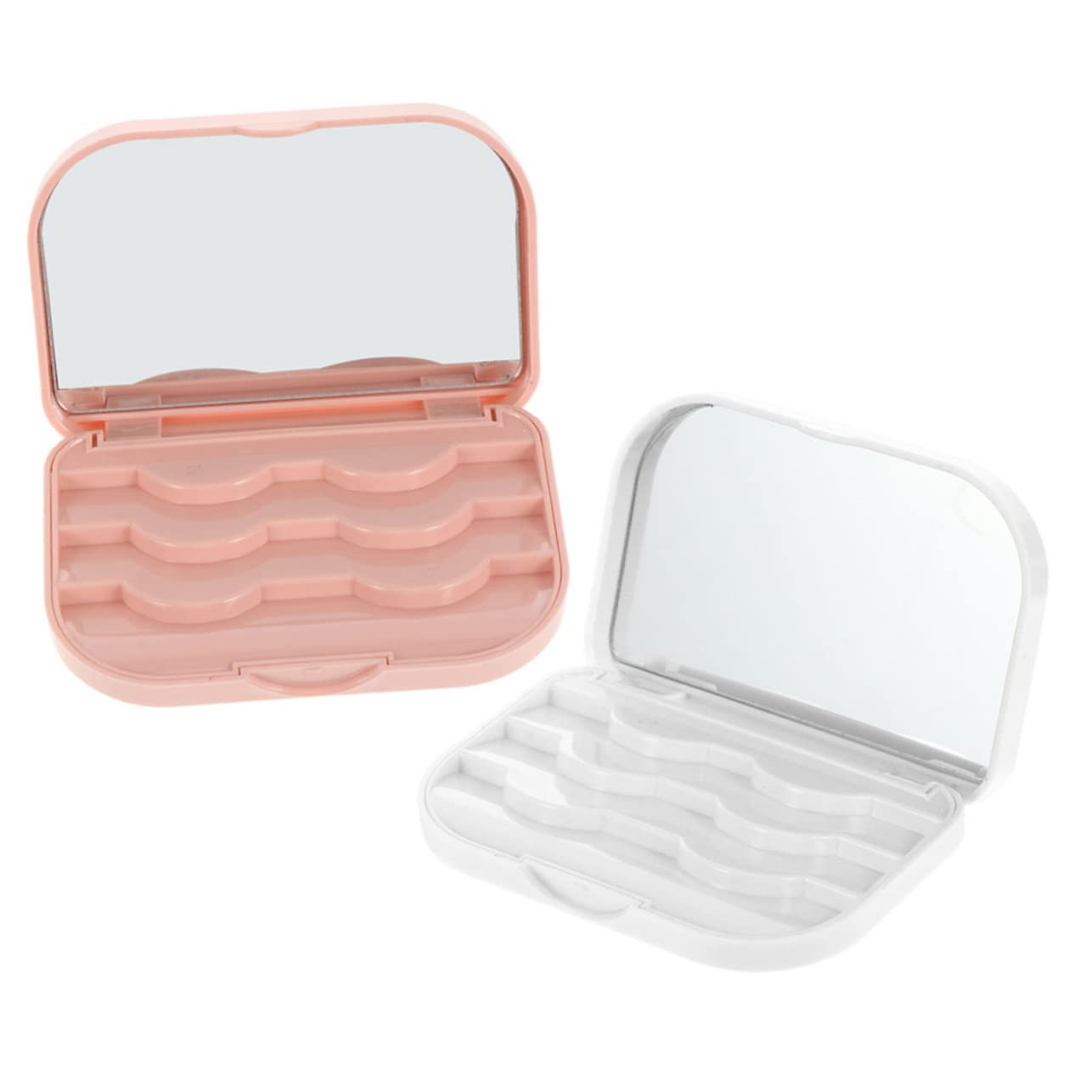 Healeved 6stücke Eyelash Storage Box Für Falsche Wimpern Kompakte Tragbare Aufbewahrungslösung Mit Spiegel Für Unterwegs Sicheren Aufbewahrung Von Wimpern