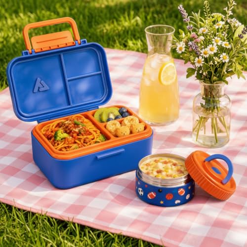 Image of Bento Lunch Box 1283ML / 43 oz with 391 ML / 13 oz Food Jar, Ice Pack