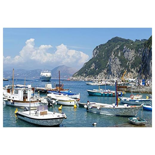 Wall Art Print on Canvas(32x21 inches)- Capri Italy Mediterranean Coast Island Nature