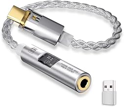 iCarez USB-C to 3.5mm Earphone Jack Converter Type C with DAC, 24Bit/96Khz (PCM 32bit 384Khz) Support, Compatible with Call, Music, Volume Adjustment, Converter Adapter, Triple Nylon Braid, Hi-Res 8