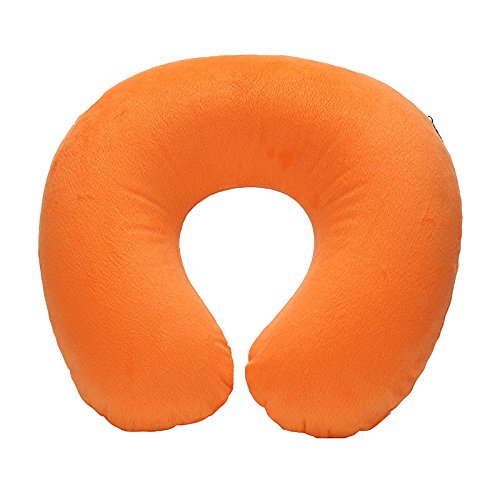 Tianu - Almohada hinchable para el cuello, alivio de fatiga  ideal para aviones, viajes, TV, lectura de cuello naranja Naranja