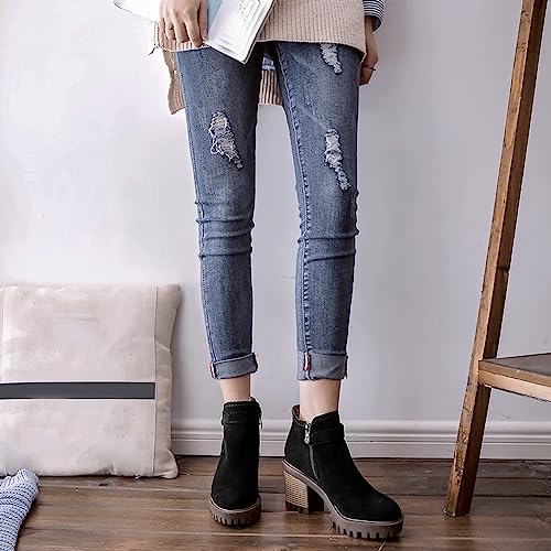 Bottes Chelsea plateforme noires à talons blocs PAYDVOIER taille 34