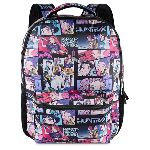 AI ACCESSORY INNOVATIONS K-Pop Demon Hunters Huntrix 16 Backpack for Girls Featuring an AOP of Rumi Zoey Mira Allover Print