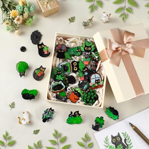 Image of Landical 30 /60 Pcs Cute Enamel Pins Bulk Plant Flower Animal Halloween Gothic Fall Pumpkin Cartoon Lapel Pin Brooches Jewelry Gift for Backpack Clothes Hats Accessories