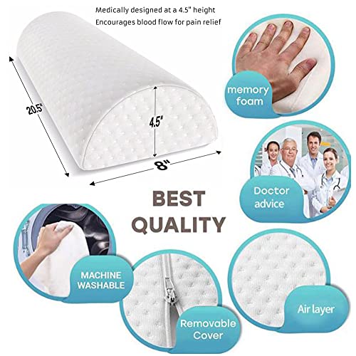 Premium Memory Foam Half Moon Pillow - Leg Pillows for Sleeping - Knee Pillow for Side Sleepers,Sleeping Pain, Hip Pain Relief for Side Sleepers