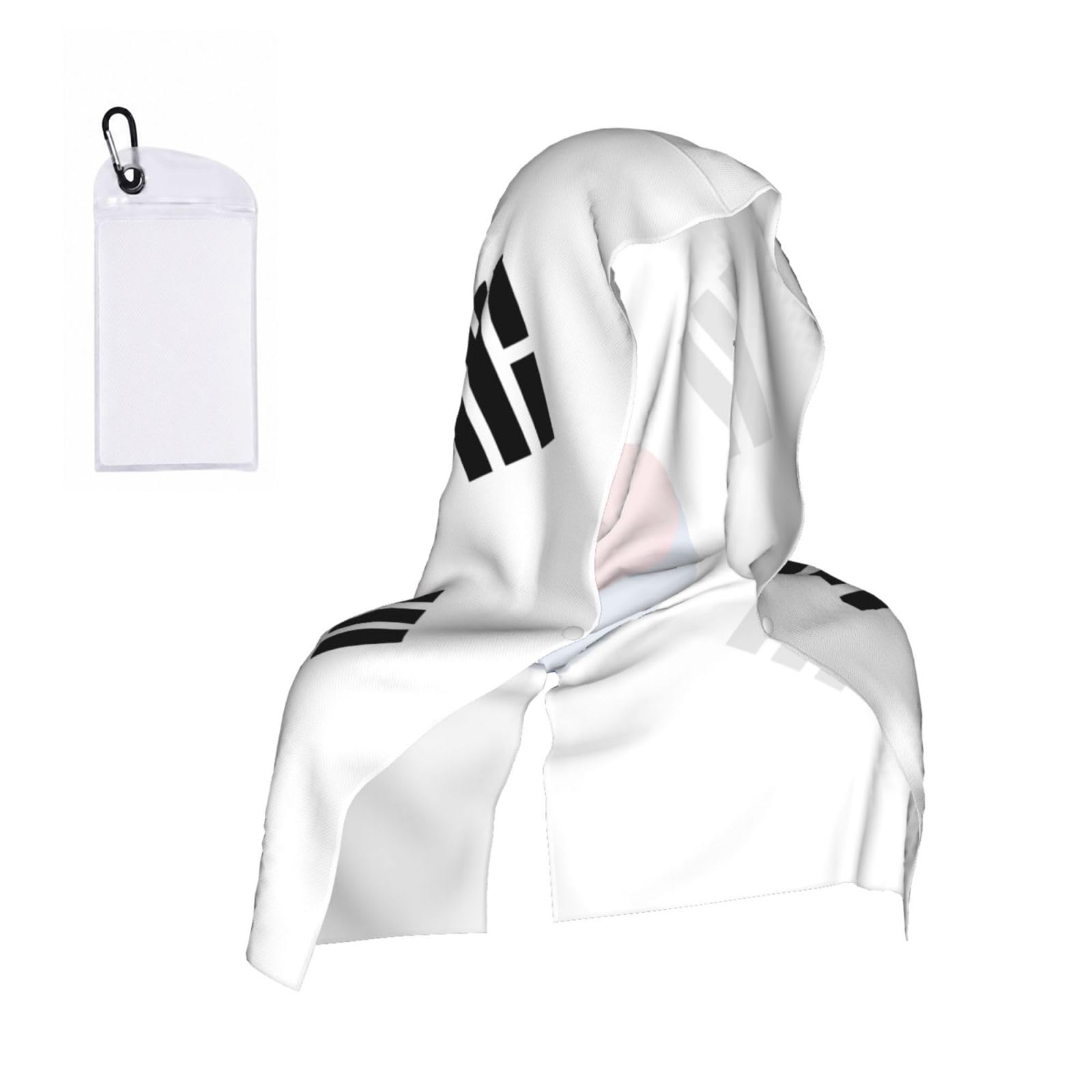 DUWAA Flag Of Republic Of Korea Print Cooling Hooded Sports Towel, 30×60cm Quick Drying Summer Cool Head Wrap For Neck And Face