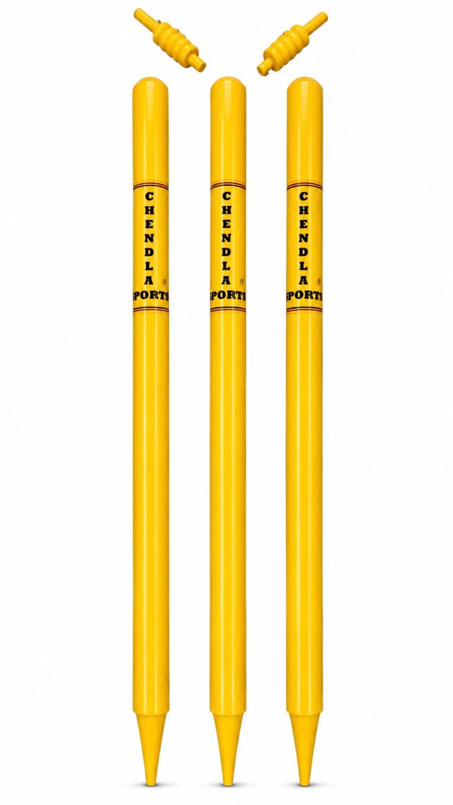 Tennis Cricket Wicket Stumps (Set of 3 Stumps and 2 BAILS)|Cream Color Plastic Stumps with 2 Bails for Backyard, Practice & Street Cricket-image-10