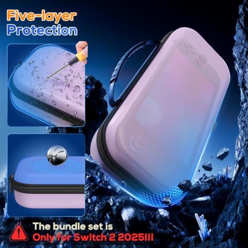 Image of [Charge inside] Carrying Case for Nintendo Switch 2 2025 / Switch OLED with Adapter and for Joy Cons Storage, Travel Case with Clear Protective Case for Switch 2 Console