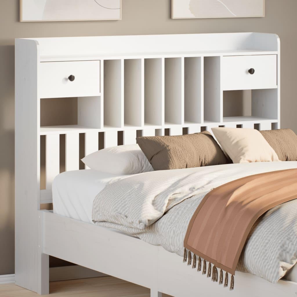 Cabecero de Cama almacenaje Madera Maciza Pino Blanco 135 cm, Cabeceros Cama, Cabeceros Moderno, Cabezales Cama, Muebles Habitacion, Cama Cabeza, Mueble Cabecero - 855515
