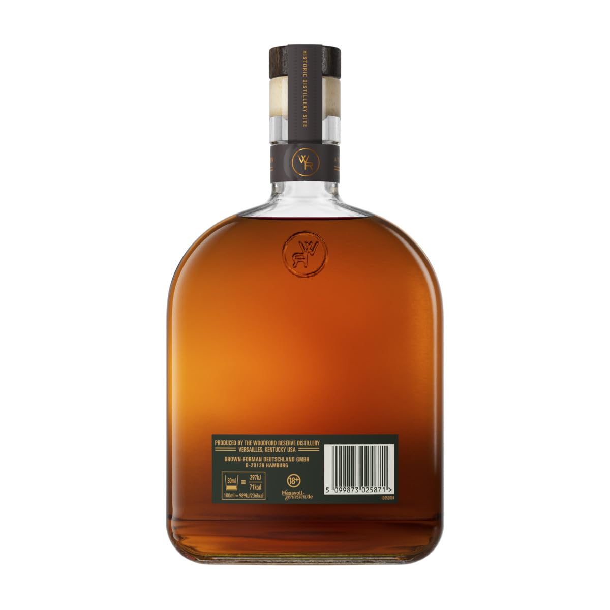 Woodford Reserve Bourbon Whiskey - Ein hochwertiges Geschenk - Perfekt ausgewogen mit würzigen und süßen Noten von Früchten und Vanille - 0.7L/43.2% Vol.